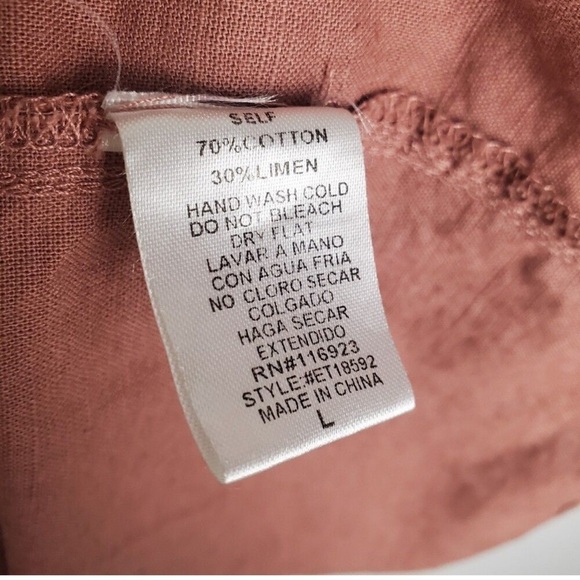 Easel Cotton/Linen Peplum Top - Picture 5 of 5